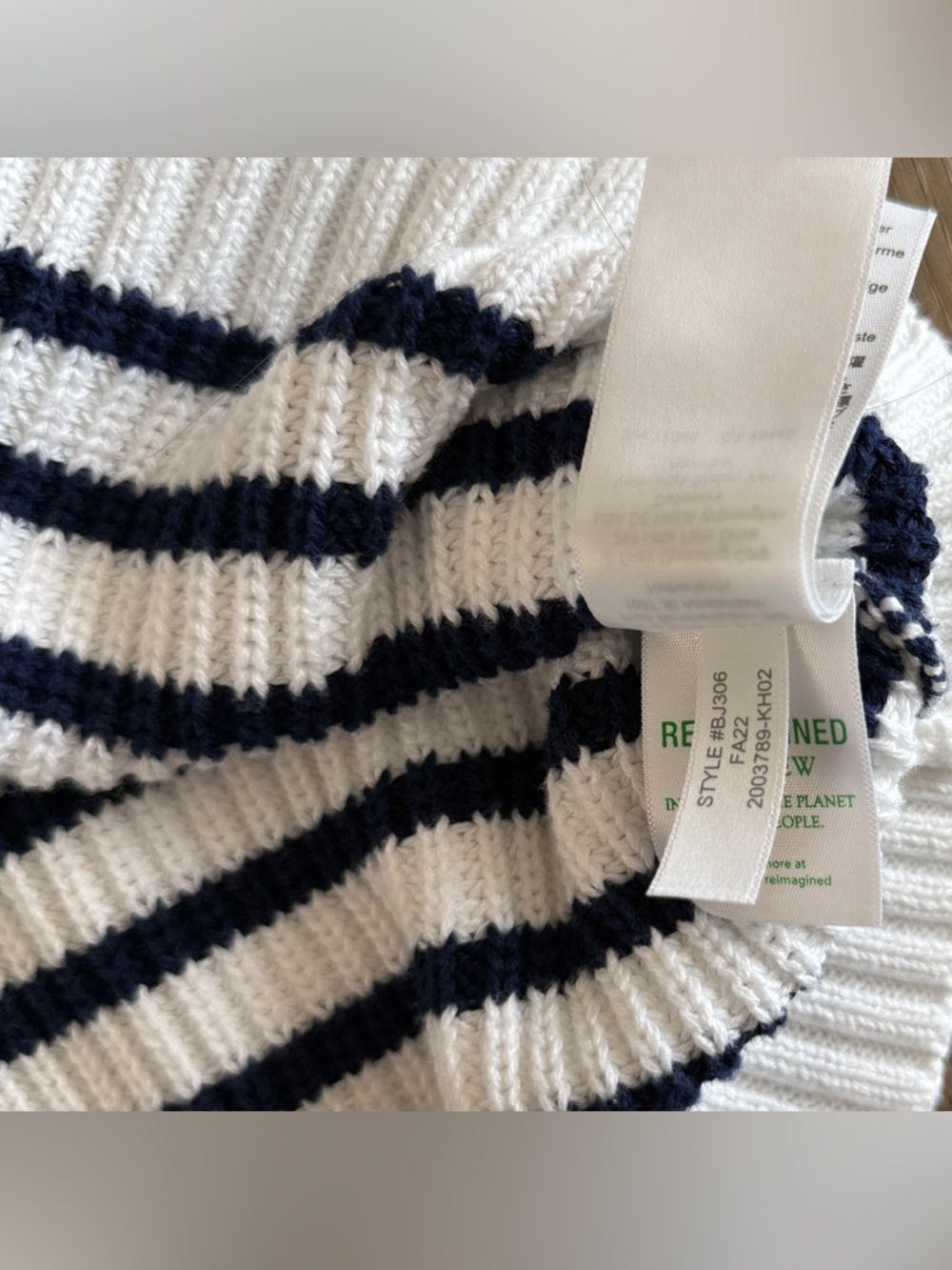 J.Crew Striped Button-Shoulder Rollneck Sweater - Size S - 100% Cotton - Picture 8 of 10